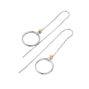 Two-Tone Dangle Earrings In Sterling Silver And 18K Rose Gold Over
Sterling Silver