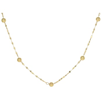 Petali Bead Station Necklace in 14K Yellow Gold