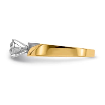 14K Yellow Gold AA Quality Engagement Ring 0.07ctw