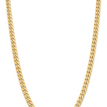 14k Yellow Gold 6.75mm Solid Miami Cuban 24 Inch Chain