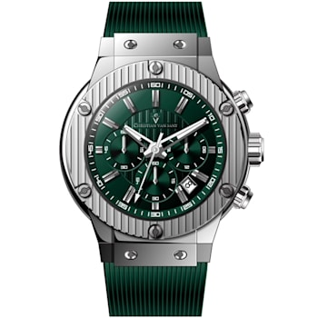 Christian Van Sant Men's Monarchy Green Dial, Gray Bezel, Green Rubber
Strap Watch