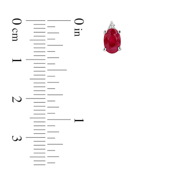 0.82ctw Oval Ruby and Diamond Earring in 14k White Gold