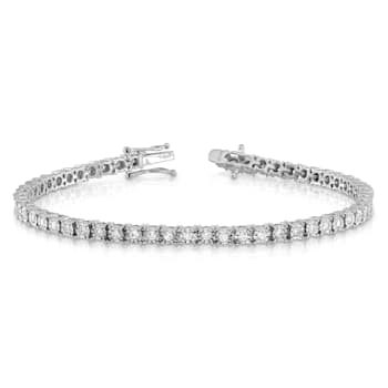 14K White Gold Lab Grown Diamond Illusion Setting Bracelet