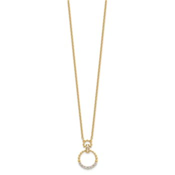 14K Yellow Gold Lab Grown Diamond SI1/SI2, G H I, 18 Inch Necklace 0.24ctw