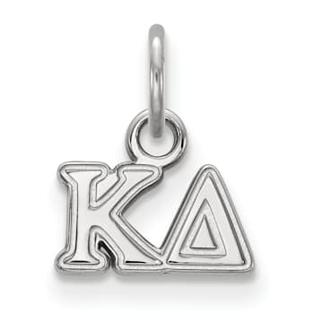 Rhodium Over Sterling Silver LogoArt Kappa Delta Extra Small Pendant