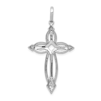 Rhodium Over 14K White Gold 1/3ct. Diamond Fancy Cross Pendant