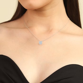 White Topaz Sterling Silver Necklace, 16 Inches
