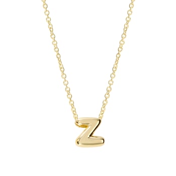 CZ Initial Z Tennis Necklace And Pendant Set In 14K Gold Over Brass 4.05ctw