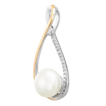 Freshwater Pearl and Diamond Accent Sterling Silver/14K Gold Over
Sterling Silver Pendant with Chain
