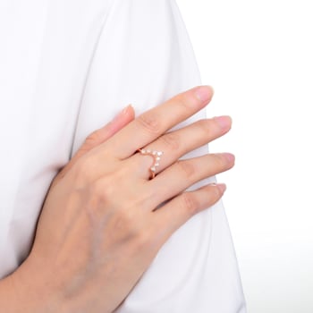 Marquise and Round White Sapphire 14K Rose Gold Over Sterling Silver
Crown Design Ring Guard