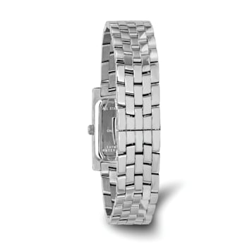 Ladies Charles Hubert Solid Stainless Steel Black Dial 20x25mm Watch