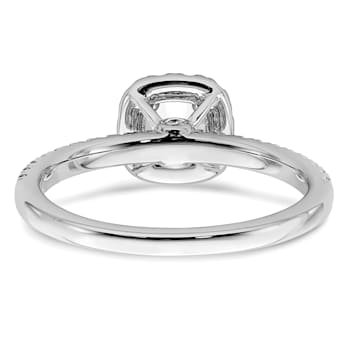 Rhodium Over 14K White Gold Eternal Promise Lab Grown Diamond Halo Ring