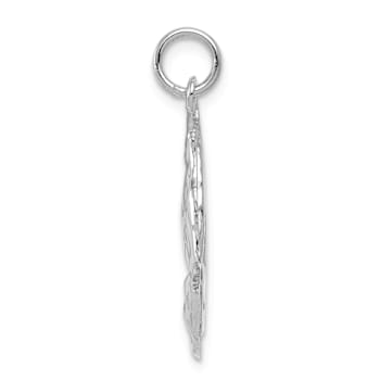 Rhodium Over 14k White Gold Praying Hands Pendant