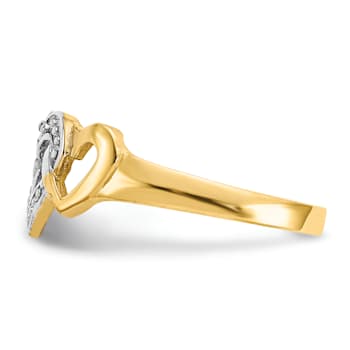 14K Yellow Gold Diamond Heart Toe Ring