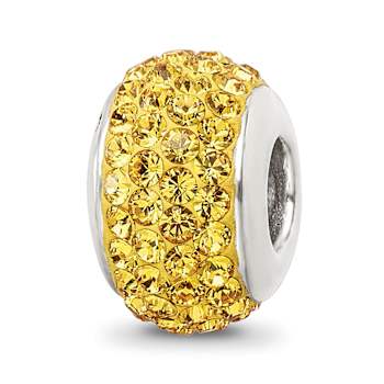 Sterling Silver Reflections Yellow Full Preciosa Crystal Bead