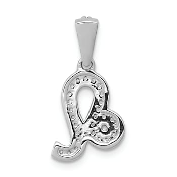 Rhodium Over 14K White Gold Diamond Leo Zodiac Pendant