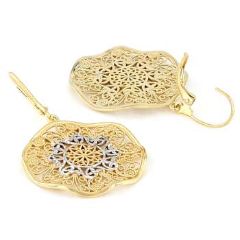 Circle Filigree Earrings In 18K Gold Over Sterling Silver