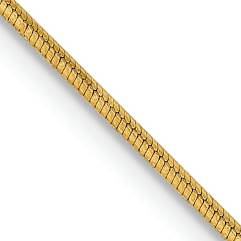 14k Yellow Gold 0.8mm Solid Diamond-Cut Octagonal Snake 16 Inch Chain