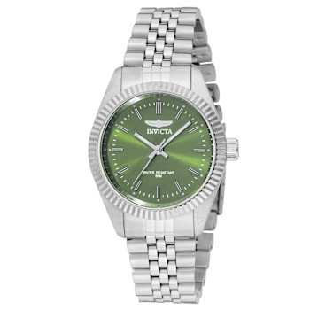 Invicta Specialty 36mm Green Dial Stainless Steel Band Quartz Watch