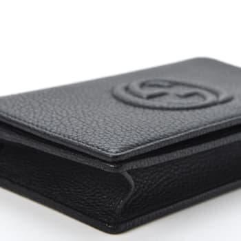 Gucci Soho Wallet on Chain Black Leather Crossbody Clutch Bag