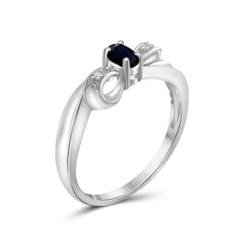 Black Sapphire Rhodium Over Sterling Silver Ring 0.25ctw