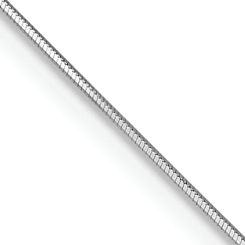 14K White Gold 0.5mm Octagonal Snake Chain Necklace