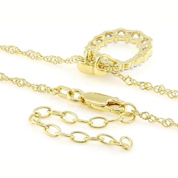 Elegant Lab-Grown Diamond Slide Pendant Necklace 0.75ctw In 18K Gold
Over Sterling Silver