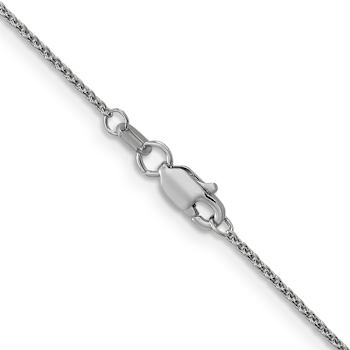 14k White Gold 1mm Cable Chain 26 Inches
