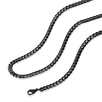 Invicta Men's Curb Link Chain Necklace 6mm In Stainless Steel 24 Inch