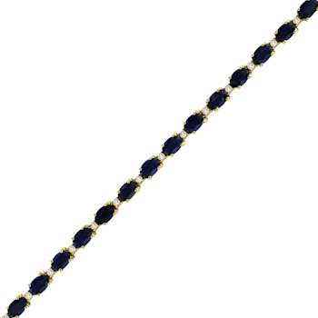 11.40ctw Sapphire and Diamond Bracelet set in 14k Yellow Gold