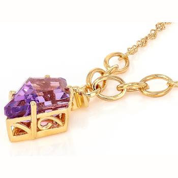 Amethyst Kite Pendant Necklace In 18K Gold Over Sterling Silver 2.65ct