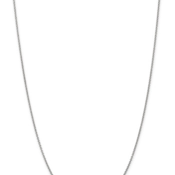 Rhodium Over 14k White Gold 1.4mm Solid Round Open Wide Link Cable 24
Inch Chain