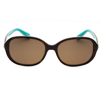 Kate Spade Izabella Havana Turquoise Oval Frame / Bronze Lenses Sunglasses