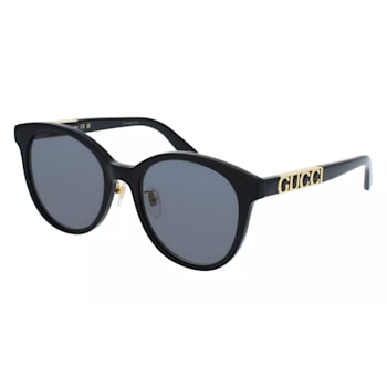 Gucci Black Frame / Gray Round Lens Sunglasses