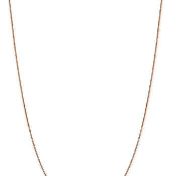 14k Rose Gold 0.9mm Box Link Chain 22 Inches