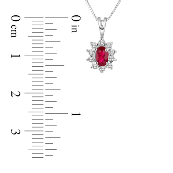 0.35ctw Ruby and Diamond Pendant 14k White Gold
