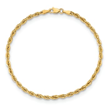 10k Yellow Gold 3mm Rope Link Bracelet