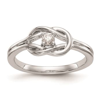 Rhodium Over 14K White Gold First Promise Diamond Promise/Engagement
Ring 0.11ctw