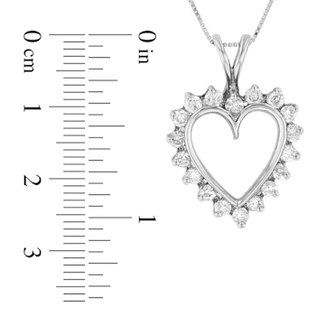 1.00ctw Diamond Heart Pendant 14k White Gold