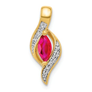 10k Yellow Gold and Rhodium Over 10k Yellow Gold Diamond and 0.25 cttw
Marquise Ruby Pendant