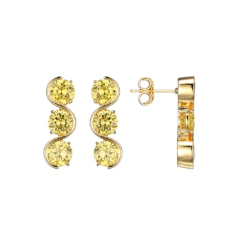 Yellow Cubic Zirconia 18k Yellow Gold Over Silver November Birthstone
Earrings 7.99ctw