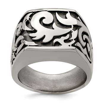Titanium Casted Design Signet Ring