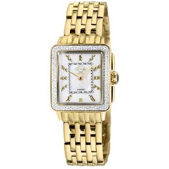 Mother-Of-Pearl Dial Bracelet Watch In Yellow Gold Tone Stainless Steel