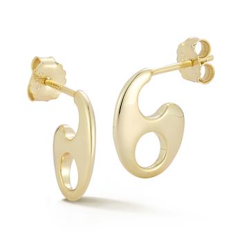 Rachel Zoe Mariner Link Stud Earrings in 14K Gold Over Sterling Silver