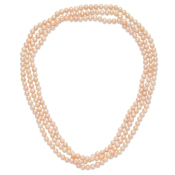 7-8mm Pink Freshwater Cultured Pearl 76-inch Slip-on Necklace
