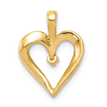 14k Yellow Gold Diamond Heart Pendant