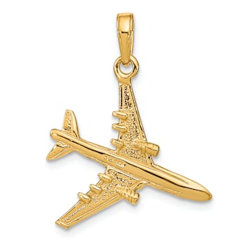 14k Yellow Gold 3D Jet Pendant
