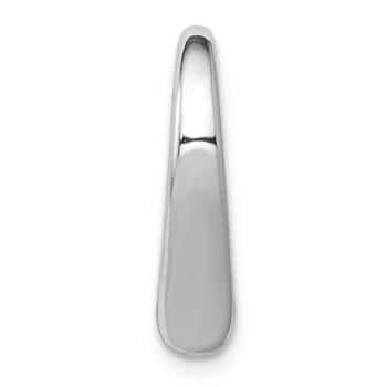Rhodium Over 14k White Gold 3D Polished Heart Chain Slide Pendant