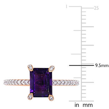 African-Amethyst 10K Rose Gold Ring 1.6ctw