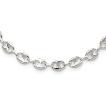 Rhodium Over Sterling Silver 16-inch with 2-inch Extension Fancy Link Necklace